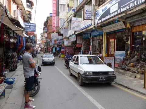 Kathmandu's shopping district Foto stock