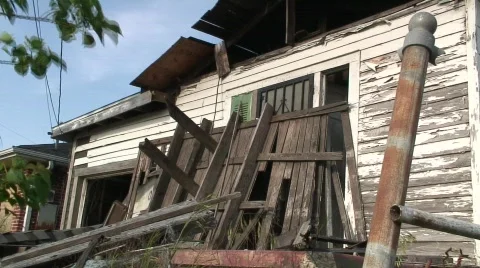 Katrina damage in New Orleans Stock Footage 592816