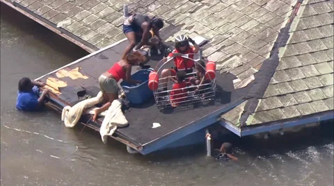 Katrina Hurricane Survivors Rescue Stock Footage 37275675