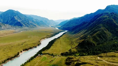 Katun River in the Altai Republic. Stock Footage