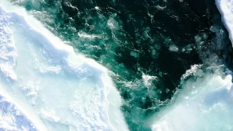 Katun river in the ice 3 Stock Footage 147881206