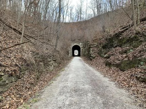 Katy Trail Train Tunnel from West to East at Rocheport MO Stock Photos