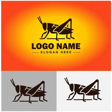 Katydid logo vector art icon graphics for business brand icon katydid logo .. Stock Illustration