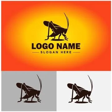 Katydid logo vector art icon graphics for business brand icon katydid logo .. Stock Illustration