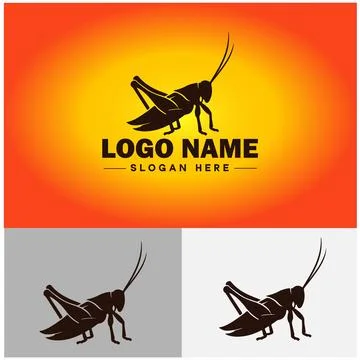 Katydid logo vector art icon graphics for business brand icon katydid logo .. Stock Illustration