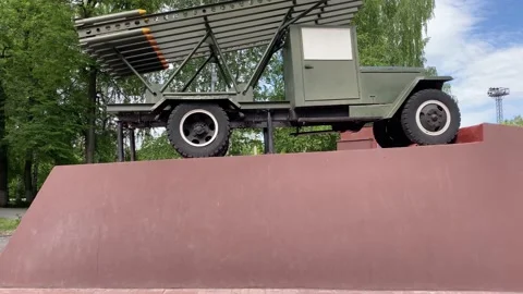 Katyusha rocket launcher World War II  Perm, RUSSIA, 12 June 2021. Stock Footage 155541330