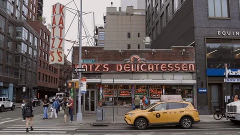 Katz Deli store front in New York City Stock-Footage 117989882