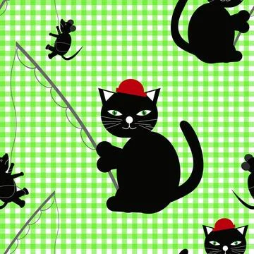 Katz-und-Maus seamless pattern with cat and mouse Copyright: xZoonar.com/a... Foto stock