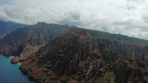 Kauai's Dramatic and Rugged Coast Stock Footage 138334536