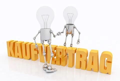 Kaufvertrag - Light bulb figures Stock Illustration