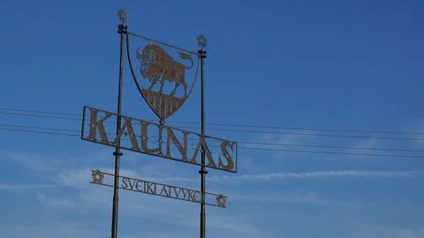 Kaunas Sign Stock Footage 115134260