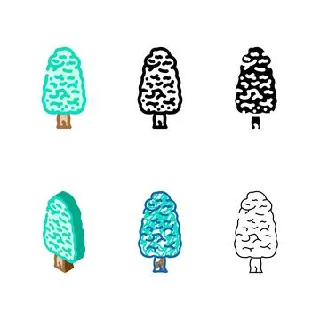 Kauri tree jungle amazon color icon multipack vector 스톡 일러스트