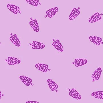 Kauri tree jungle amazon glyph vector seamless pattern Stock Illustration