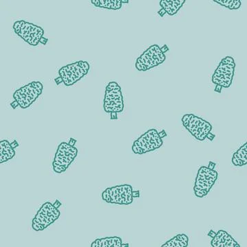 Kauri tree jungle amazon line vector seamless pattern Stock Illustration