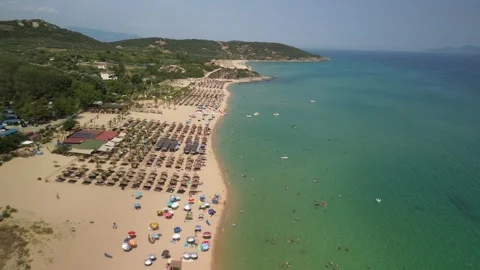 KAVALA Ag. Athanasios Koo BEACH Paradise Beach Bar 01 Stock Footage 280270441