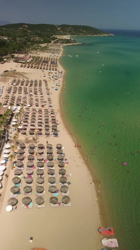 KAVALA Ag. Athanasios Koo BEACH Paradise Beach Bar 01 Stock Footage 280270466