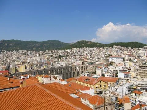 Kavala, as seen from the castle of Kavala Foto stock