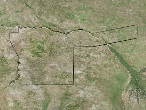 Kavango East, Namibia. High resolution satellite map Illustrazione stock