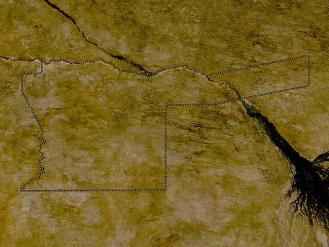 Kavango East, Namibia. Low resolution satellite map Illustrazione stock