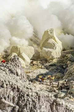Kawah Ijen Volcano, Java, Indonesia, Asia Stock Photos