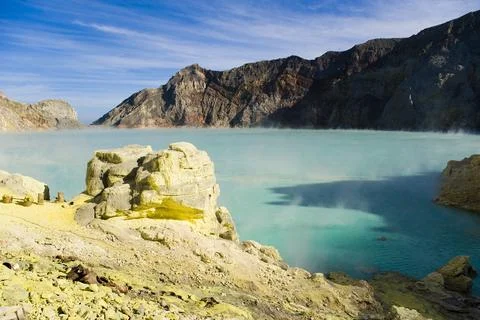 Kawah Ijen Volcano, Java, Indonesia, Asia Stock Photos