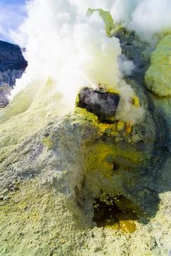 Kawah Ijen Volcano, Java, Indonesia, Asia Stock Photos