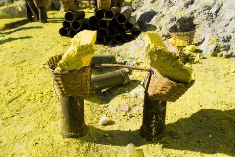 Kawah Ijen Volcano, Java, Indonesia, Asia Stock Photos