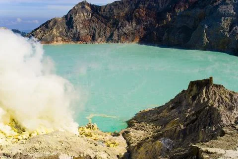 Kawah Ijen Volcano, Java, Indonesia, Asia 스톡 사진