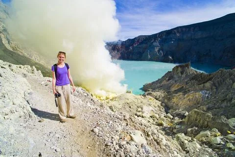 Kawah Ijen Volcano, Java, Indonesia, Asia 스톡 사진