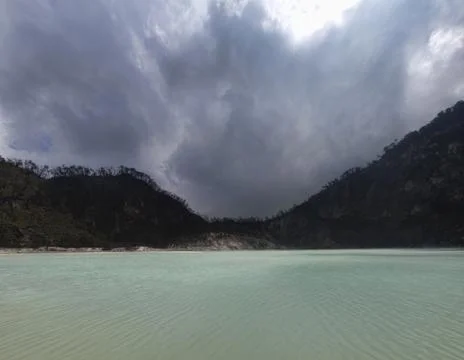 Kawah putih crater in west java Stock Photos