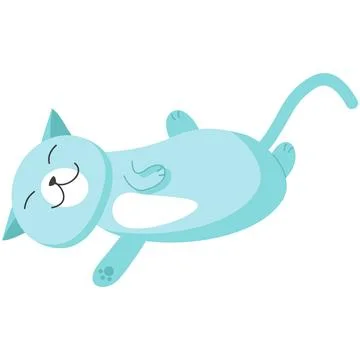 Kawai cat sleeping vector pet animal rest icon Stock Illustration