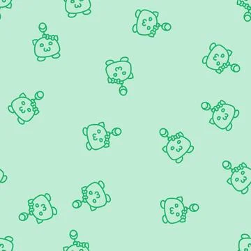 Kawaii accessories line seamless pattern 스톡 일러스트