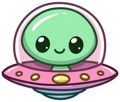 Kawaii Alien Illustrazione stock