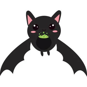Kawaii Bat with Magic Potion 스톡 일러스트