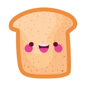 Kawaii bread with one smiling face Stockillustratie