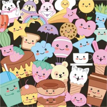 Kawaii cartoon image Stock Illustration