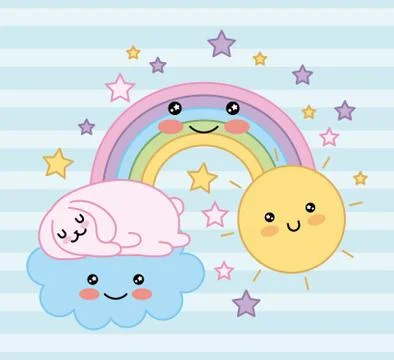 Kawaii cartoon image Stock Illustration