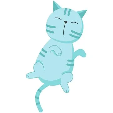 Kawaii cat sleeping vector character animal icon Stock Illustration
