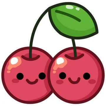 Kawaii Cherry Stock Illustration