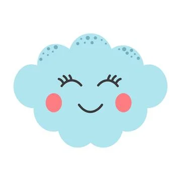 Kawaii cloud. Cute cloud character. Vector illustration 스톡 일러스트