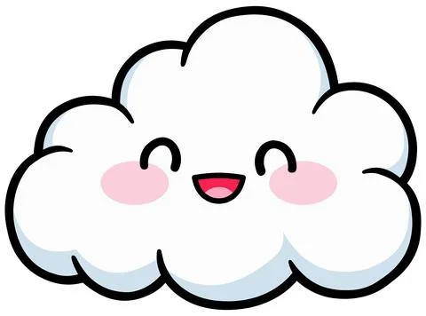 Kawaii cloud Stock Illustration