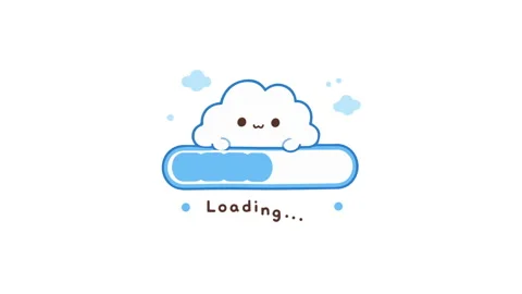 Kawaii Cloud Loading Bar Animation White Background 動画素材 339639154