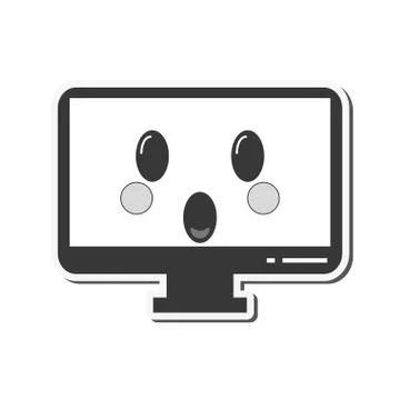 Kawaii computer icon Stock Illustration