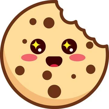 Kawaii cookie vector. Illustrazione stock