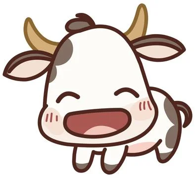 Kawaii Cow Stock Illustration