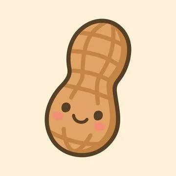 Kawaii Design Style Peanut Vector Template Stock Illustration