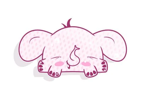 Kawaii elephant. Stock Illustration