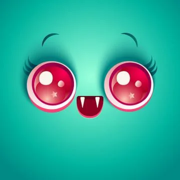 Kawaii face of vampire Stock Illustration