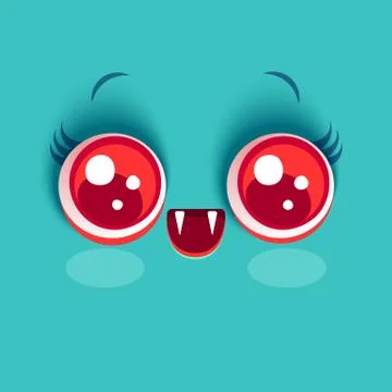 Kawaii face of vampire Stock Illustration