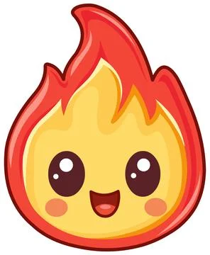 Kawaii Fire Flame Stock Illustration